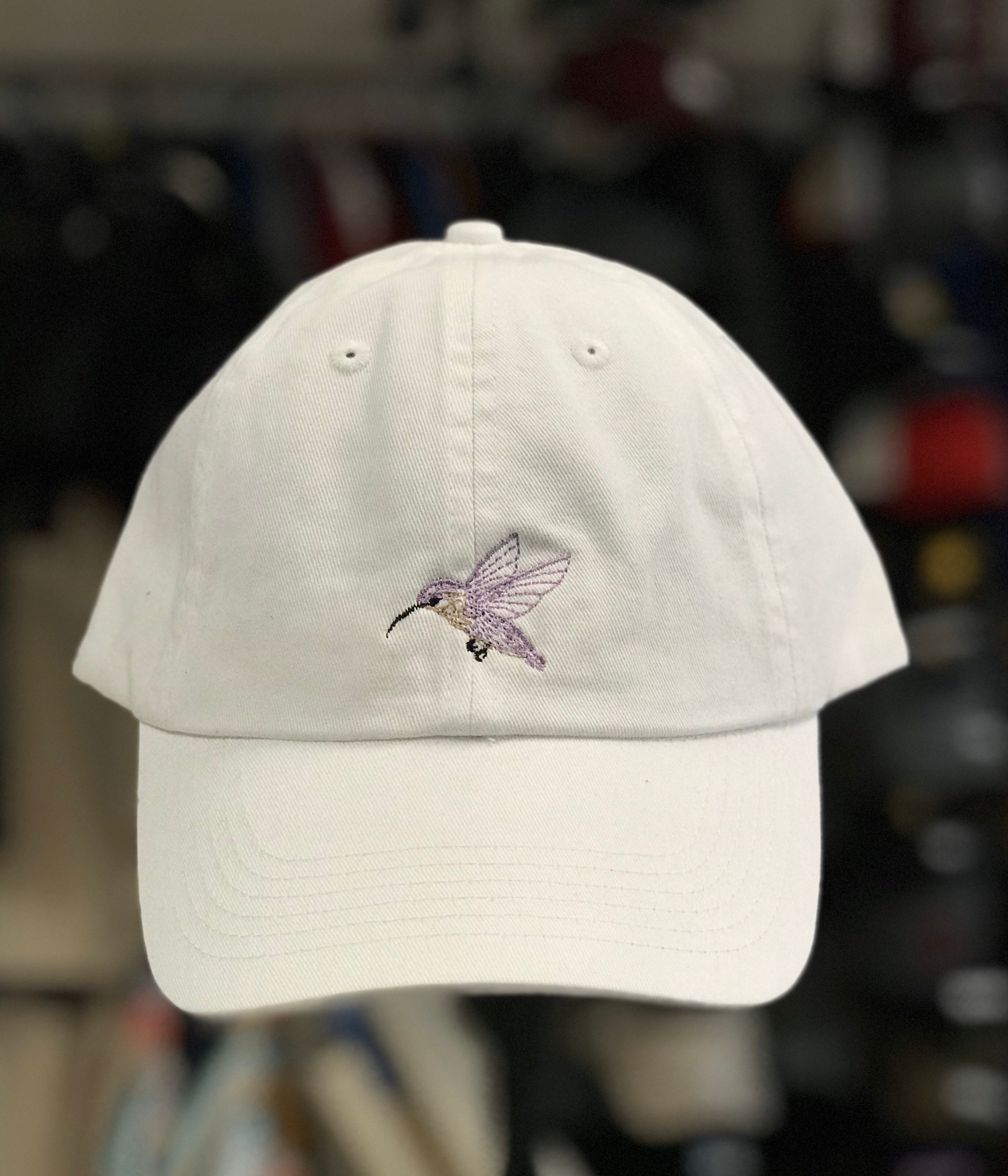 Soft Hummingbird Embroidered Adjustable Hat. Customized Colors Etsy