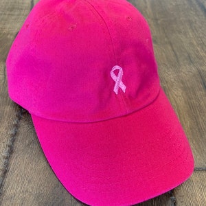Embroidered Breast Cancer Awareness Hat, Baseball Cap, Customizable Hat, Soft Hat, Personalized Baseball Hat, Custom Gift, Cotton Hat