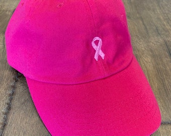 Embroidered Breast Cancer Awareness Baseball Cap: Customizable Cotton Hat