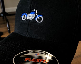 Motorcycle Embroidered Baseball Cap: Customizable Soft Cotton Hat