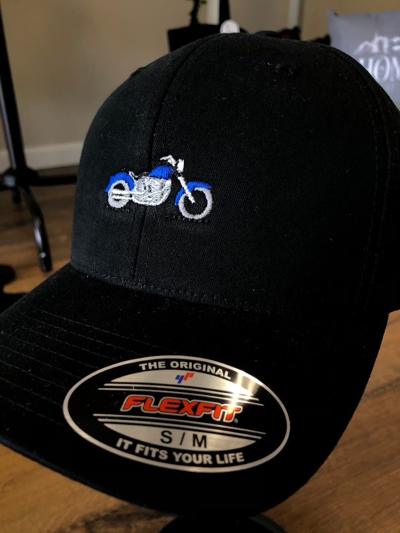 Embroidered Motorcycle Baseball Cap - Etsy