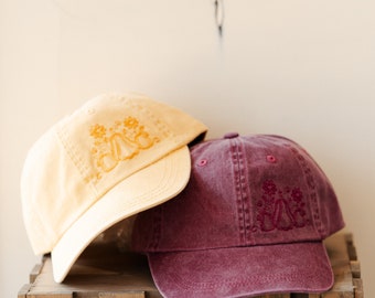 Gorra de béisbol de calabaza, calabacines y flores: gorra de otoño de algodón personalizable