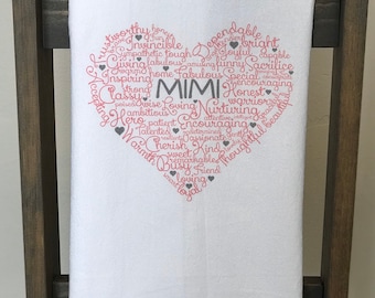 Custom Tea Towel: Heartfelt Gift for Mom, Nana, Mimi