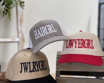 Custom Embroidered Trucker Hat: Personalized Text Snapback