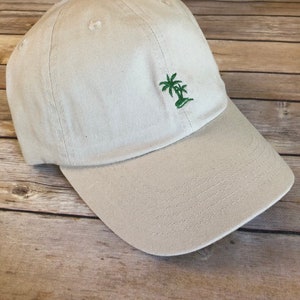Palm Tree Embroidered soft cotton Hat, It's customizable and perfect for the beach or your group