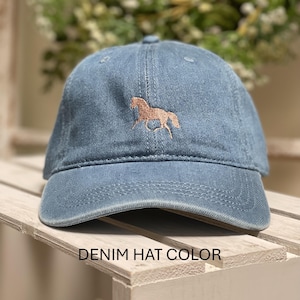 Horse Embroidered Baseball Cap, Customizable soft cotton hat