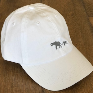 Mama and baby Elephant Embroidered Hat, Customizable soft cotton hat, Makes a great custom gift that’s personalized