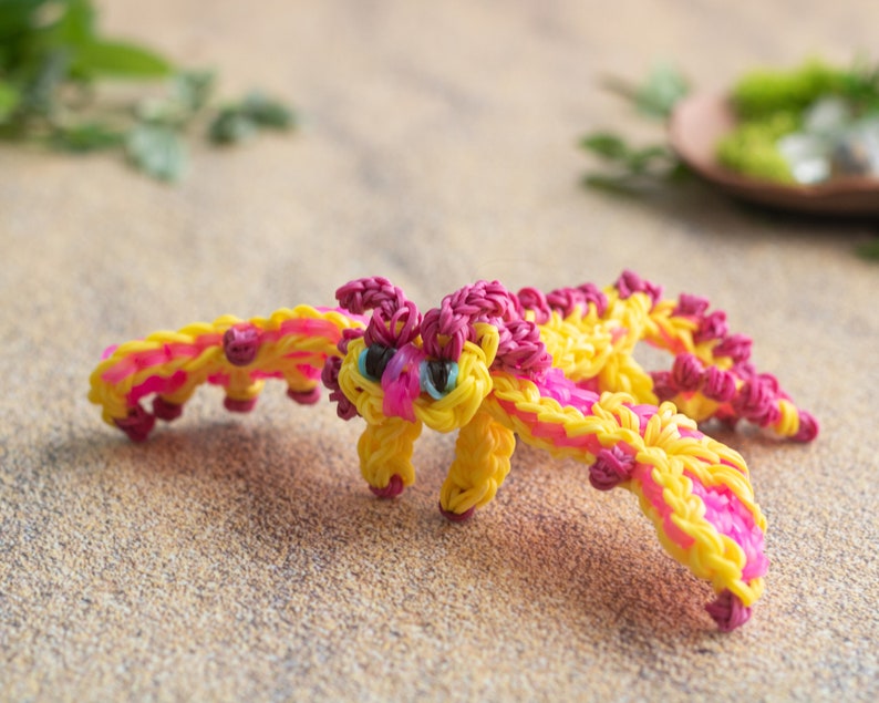 Sensory Toy Dragon Figure, Kawaii Plush Dragon Travel Toy, Loom Bands Dragon Gift, Autism ADHD ASD Stim Toy, The Dragon Girl Char image 1