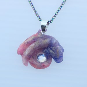 Dragon Necklace Bisexual Pride, LGBT Gay Pride Dragon Pendant, Pride Flag Dragon Jewelry, LGBTQ Bi Pride jewelry, Custom Crystal Birthstone