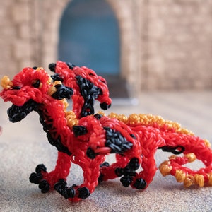 Kawaii Plush Dragon Geek Gift, Crochet Toys Handmade Dragon, Creepy Cute Dragon Age Plush, Fantasy Figurine Animals, Rainbow Loom Red Dragon