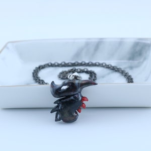 Medieval Necklace Dragon Pendant, Viking Pendant Dragon Necklace, Viking Necklace Boyfriend Gift, Mens Necklace Dragon Jewelry, Polymer Clay