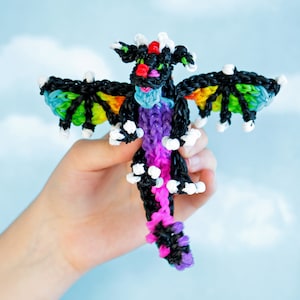 LGBTQ Dragon Figurine, Pride Flag Custom Dragon Plush, Lesbian Bisexual Trans Pride , Non Binary Fidget Toy, Pansexual Rainbow Loom Dragon
