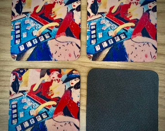 Vintage Mah Jong Ladies Coaster set #mahjonggift#mahjong