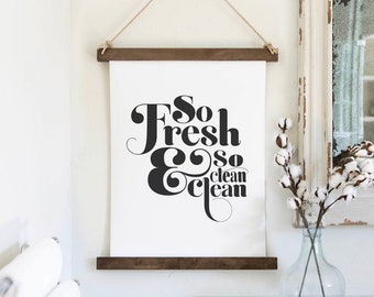 Printable 8x10 Bathroom Art | So Fresh & So Clean | Decor | Hand Lettering | Funny Saying |