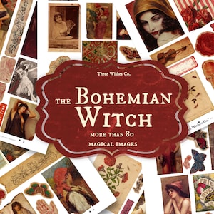 Boho Witch Crafting Kit, Hedge Ephemera, Scrapbook, Grimoire, gypsy, Spell Book, Wicca, Witchcraft, Junk Journal, Digital Download