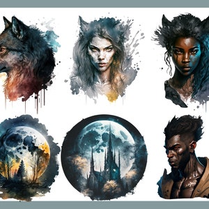 Werewolf Moon PNG, Transparent, Ephemera, Scrapbook, Collage, Wolf ...