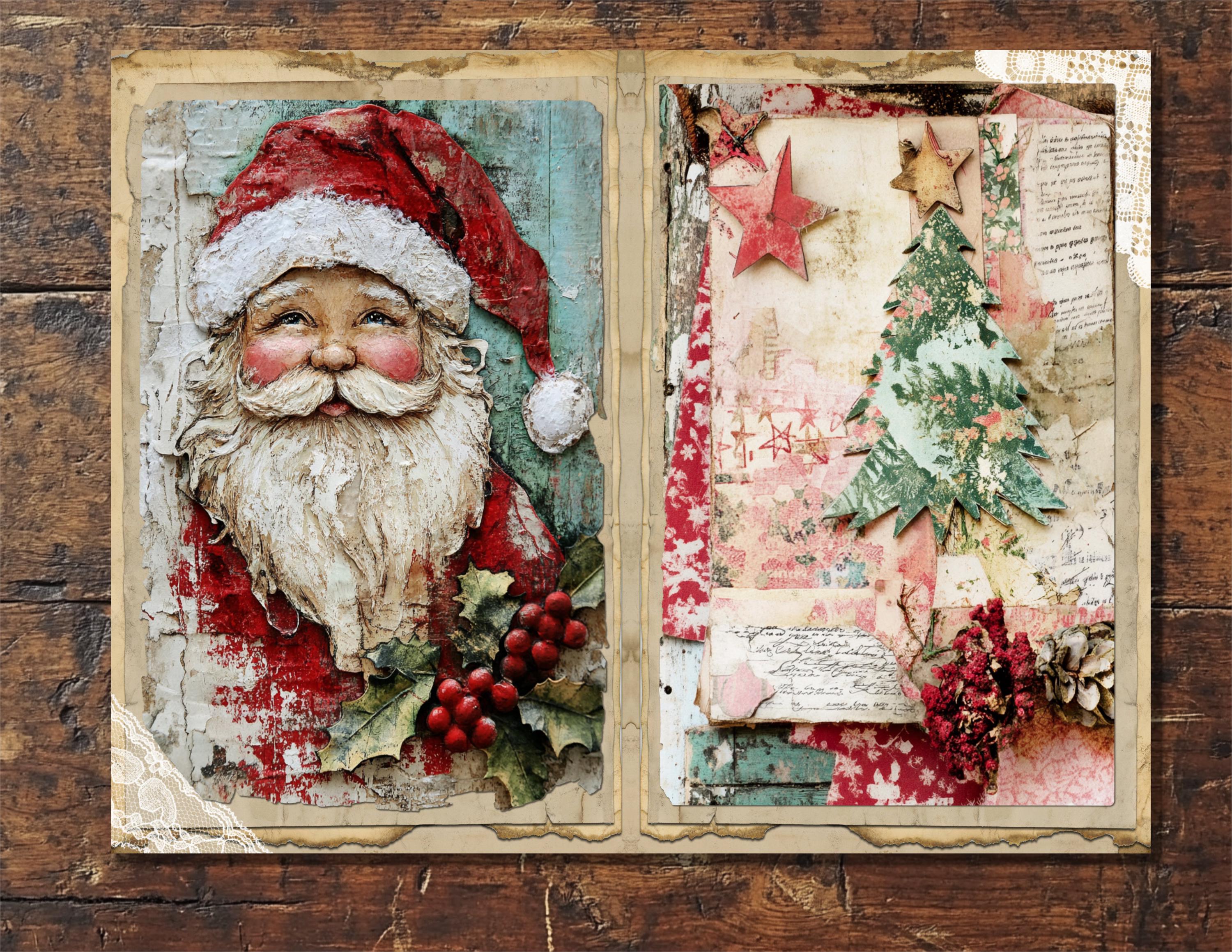 Shabby Chic Christmas Junk Journal Kit | Vintage Ephemera (digital ...