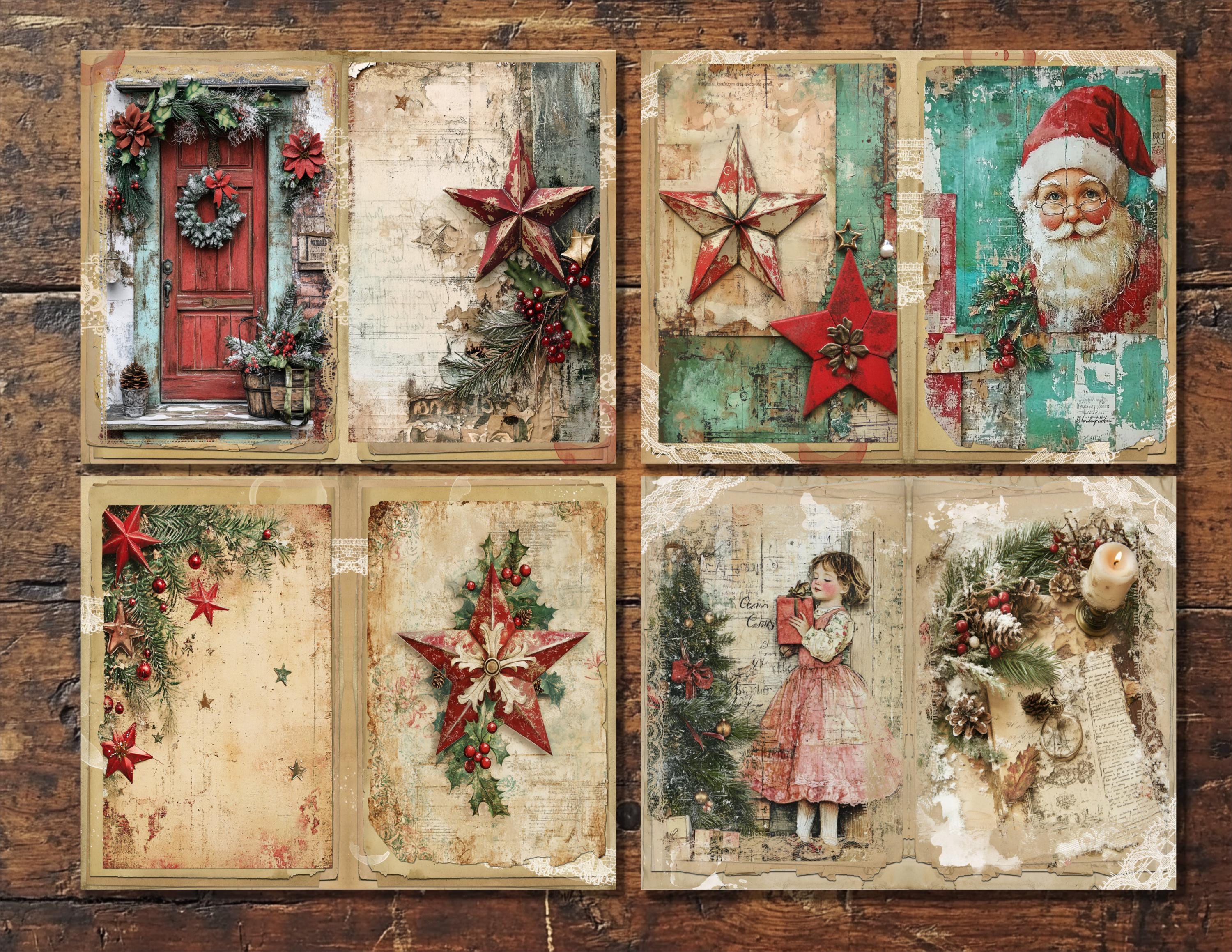 Shabby Chic Christmas Junk Journal Kit | Vintage Ephemera (digital ...