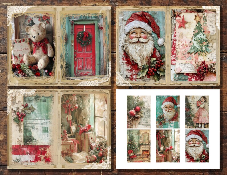 Shabby Chic Christmas Junk Journal Kit | Vintage Ephemera (digital ...