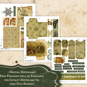 Wald Hexe Ephemera Kit, Scrapbook Collage, Grimoire Seiten (Digitaler Download) Bild 4