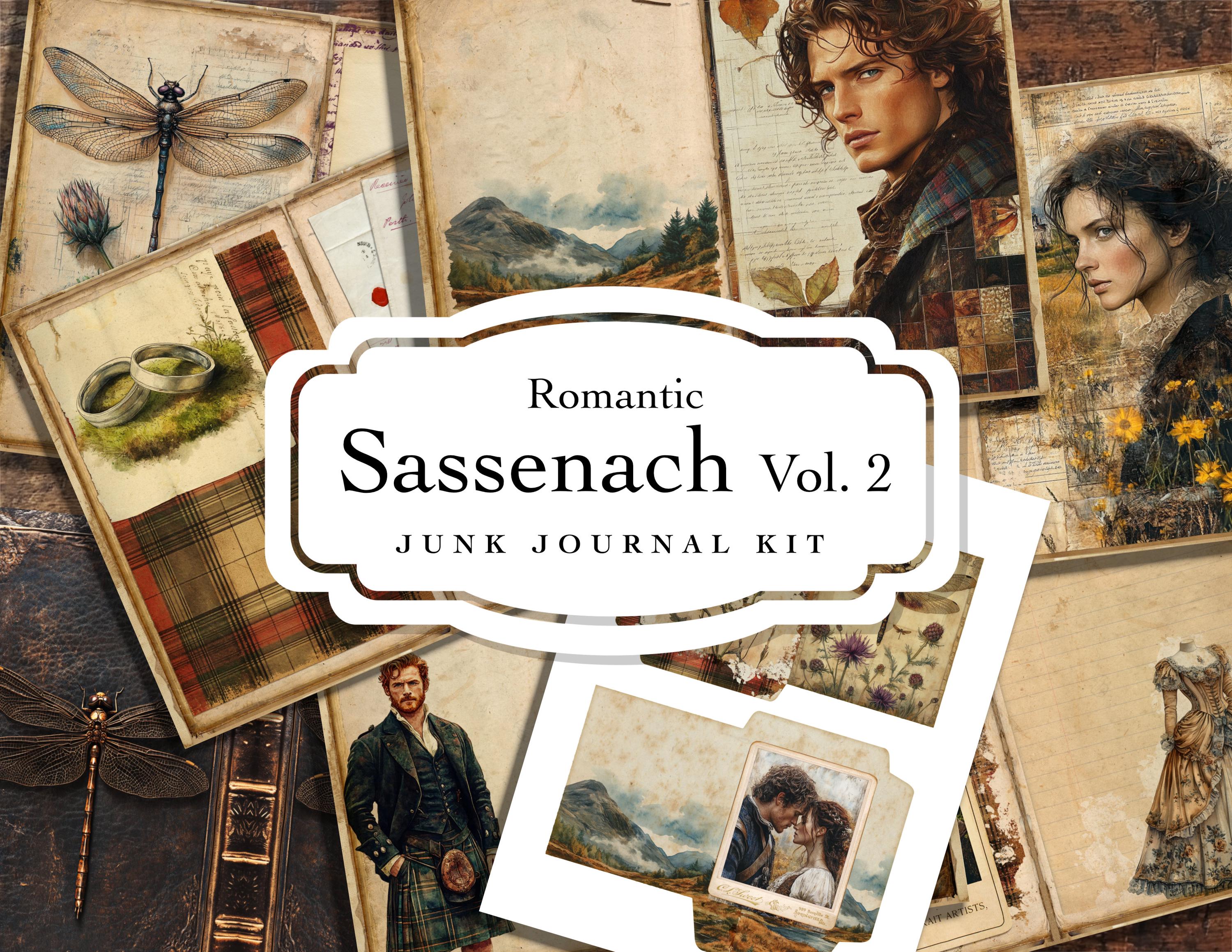 Kit de manualidades Sassenach, vol. 2, Outlander, efímeras, álbum de recortes, collage, serie Outlander, brujería, collage, diario basura, descarga digital