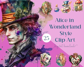 Alice in Wonderland Ephemera PNG, Fantasy Art (Digital Download)