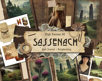 Sassenach Crafting Kit, Outlander, Ephemera, Scrapbook, Collage, Outlander Series, Brujería, Collage, Junk Journal, Descarga Digital