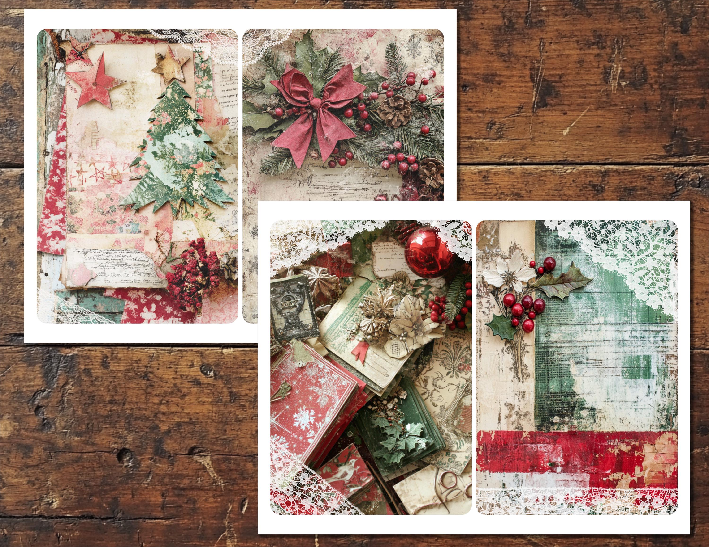 Shabby Chic Christmas Junk Journal Kit | Vintage Ephemera (digital ...