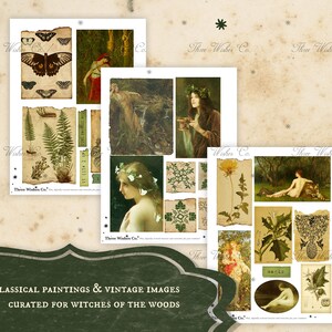 Wald Hexe Ephemera Kit, Scrapbook Collage, Grimoire Seiten (Digitaler Download) Bild 3