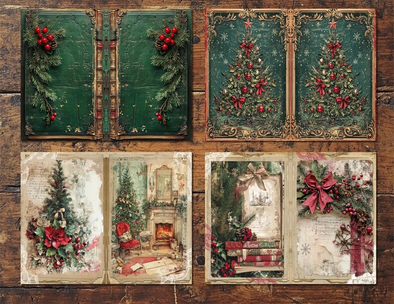 Shabby Chic Christmas Junk Journal Kit | Vintage Ephemera (digital ...