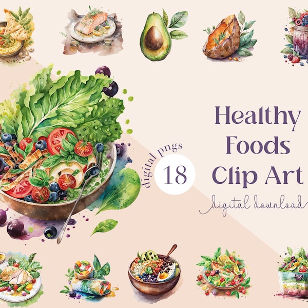 Healthy Food PNG, Clip art, Journal, Whole Food, Diet, Recipe, Ephemera, Printable, Meal Plan, Transparent, PNG File, Digital Download