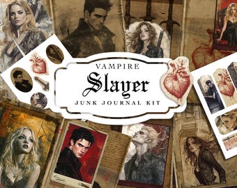 Buffy Vampire Slayer Junk Journal Kit | Gothic Grimoire Collage (Digital Download)