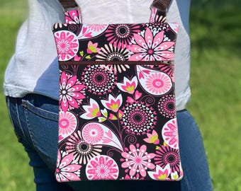 Bolsa transversal Paisley feita à mão: bolsa com alça ajustável brilhante