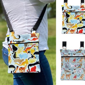 Cat Crossbody Bag with Adjustable Strap, Cat Purse, Pink Cat Crossbody Bag, Cat lover gift, Cat gift idea, Cat Handbag, Cat lover purse