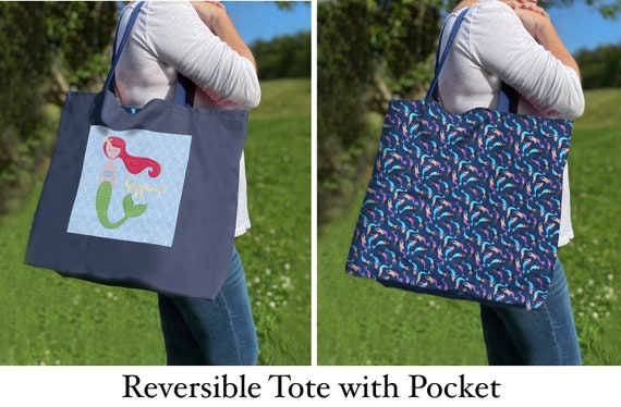 Mermaid Tote Mermaid Beach Tote Beach Tote Bag Navy Blue Beach