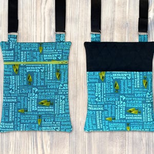 Crossbody Hiking Bag with Adjustable Strap - more patterns available Teal Hiking Words
