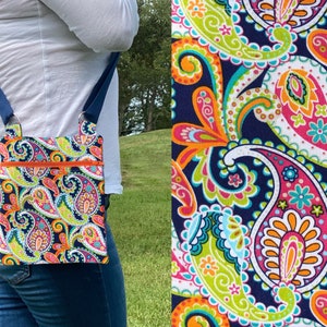 Bolso bandolera con diseño de cachemira, bolso con diseño de cachemira, bolso bandolera con estampado de cachemira, bolsos bandolera con correa ajustable, bolso bandolera de color brillante