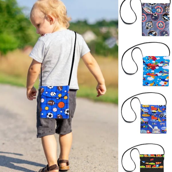 Kid's Crossbody Bag, Easter Basket Gift, Little Boy Play Bag, Boy's Crossbody Bag,  Airplane Bag, Sports Boy Bag, Play Bag for Boy, Boy Bag