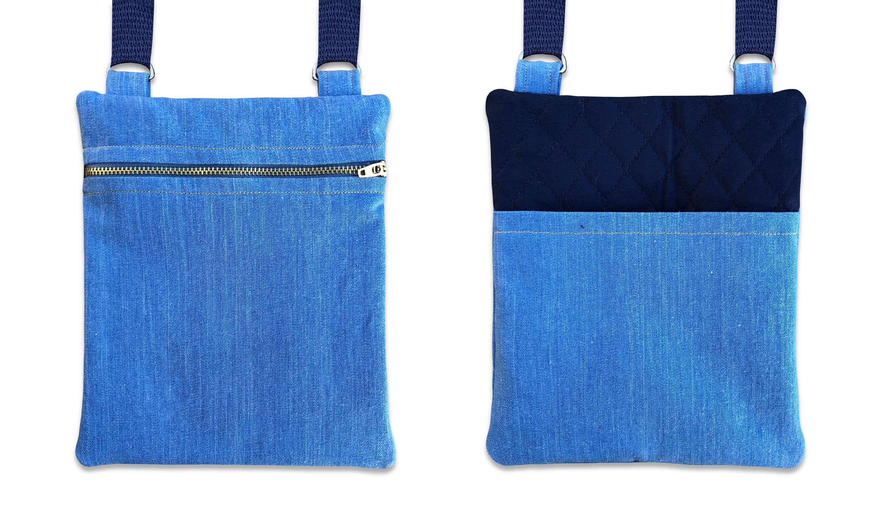 Denim Crossbody Bag Jean Crossbody Bag Denim Fabric Etsy