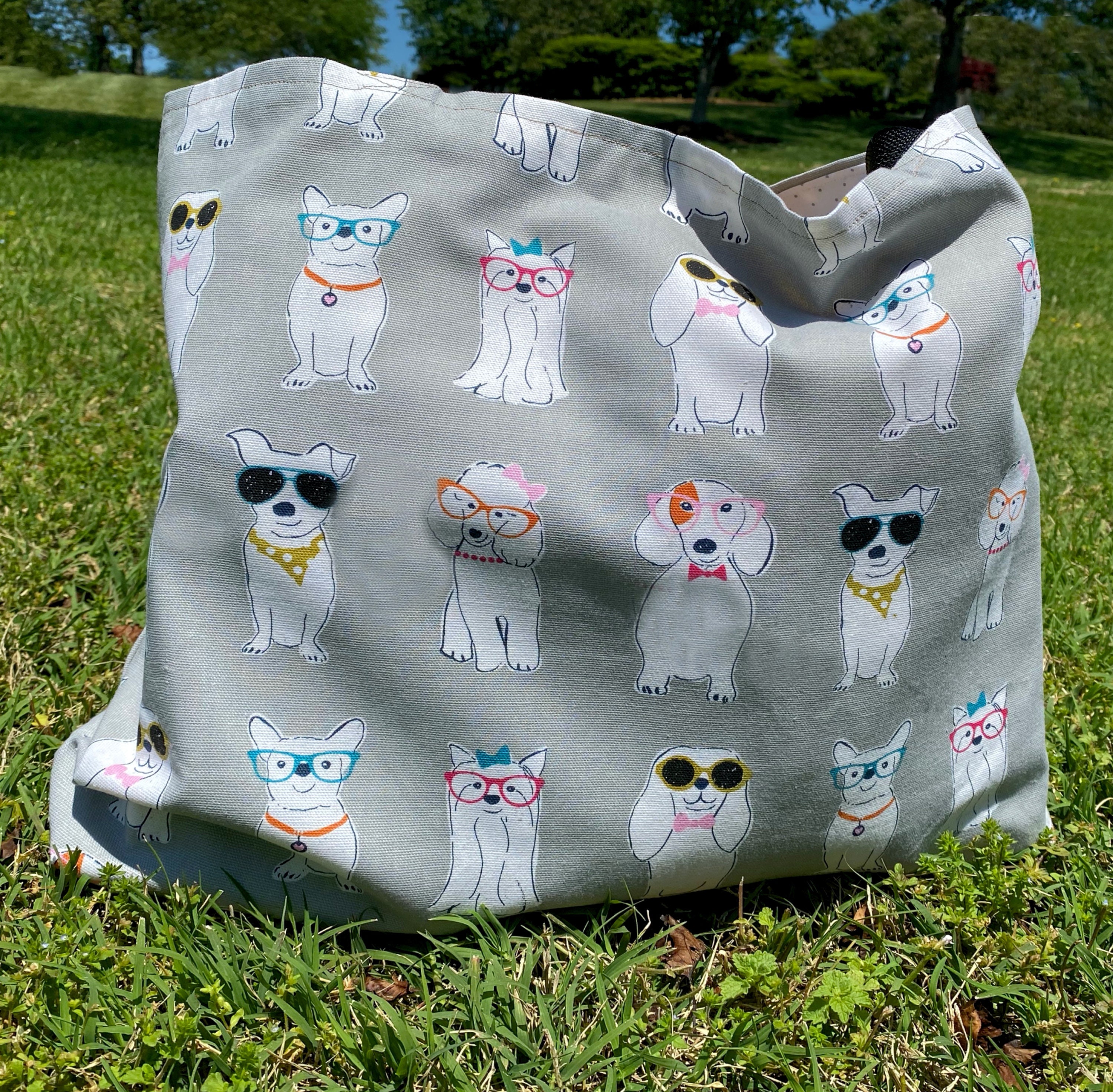 Dog Tote Bag Dog Canvas Tote Tote Bag with Dog Design Dogs Etsy