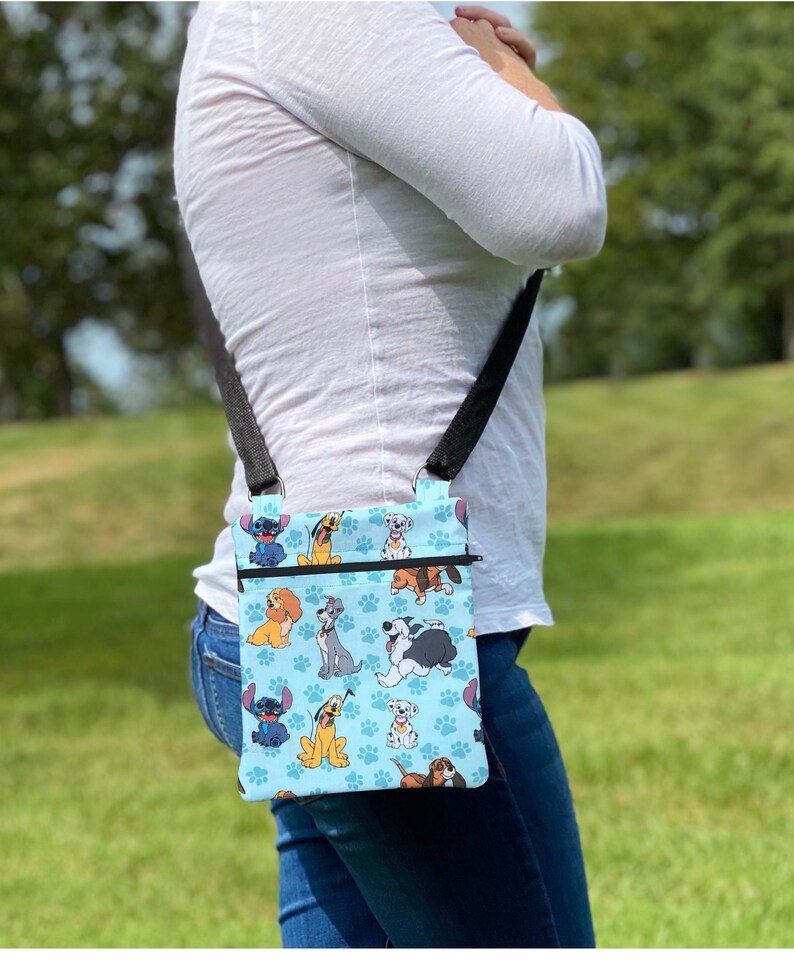Dogs Crossbody Bag Teal Dog Walking Bag Stitch Crossbody Etsy
