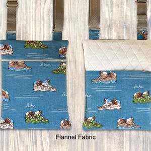 Crossbody Hiking Bag with Adjustable Strap - more patterns available Blue Hiking Boots