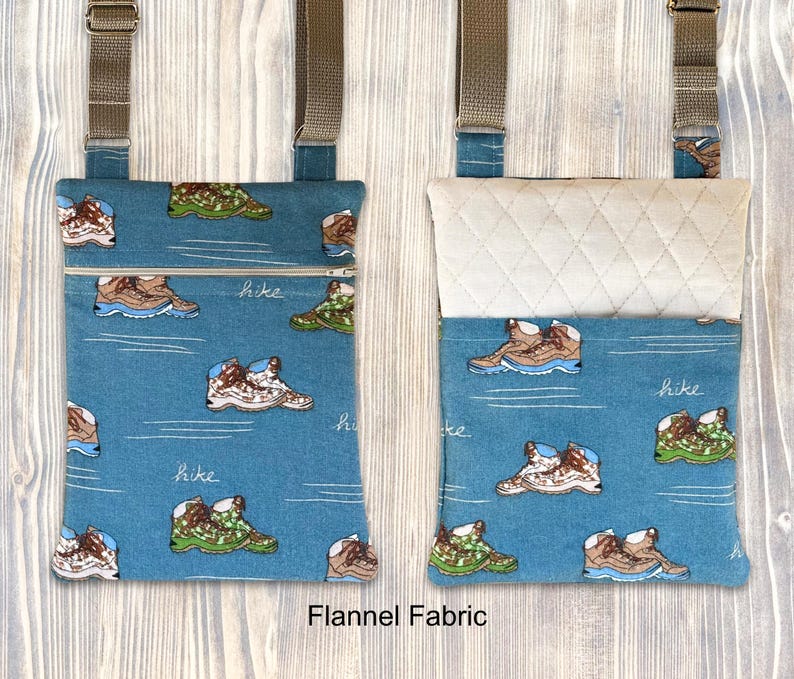 Crossbody Hiking Bag with Adjustable Strap - more patterns available Blue Hiking Boots