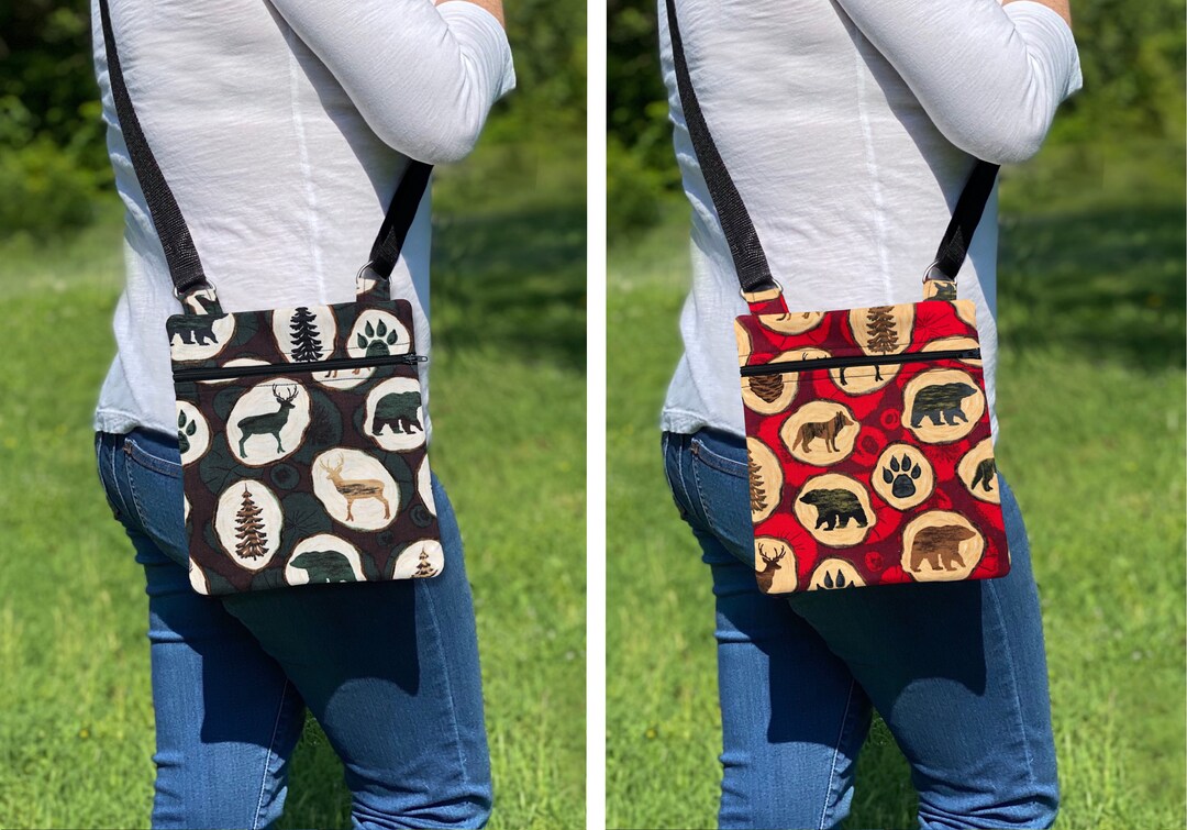 Hiking Crossbody Bag With Adjustable Strap Bear Crossbody Etsy