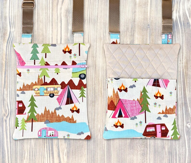 Crossbody Hiking Bag with Adjustable Strap - more patterns available Beige Campers