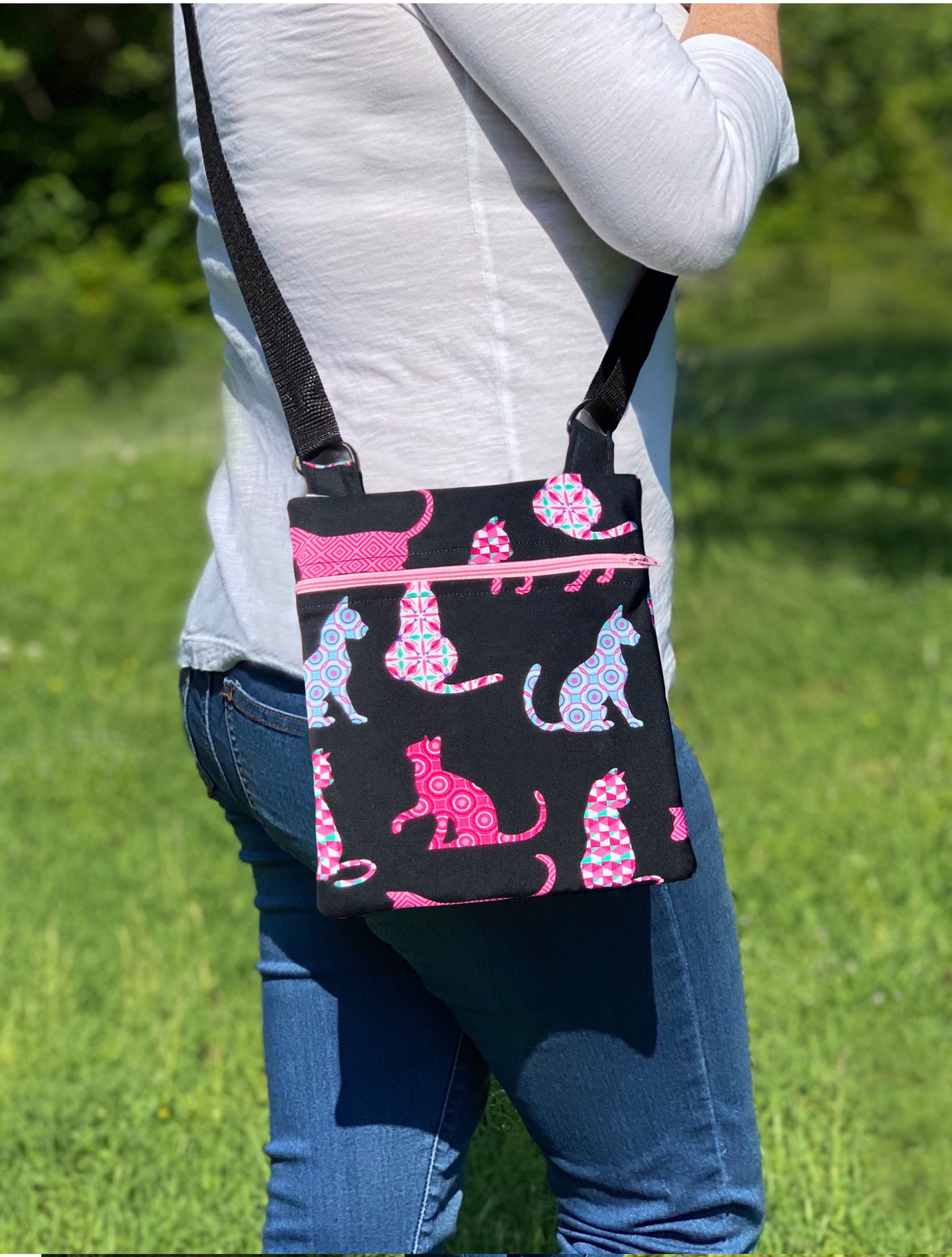 Cat Crossbody Bag with Adjustable Strap Cat Purse Pink Cat Etsy
