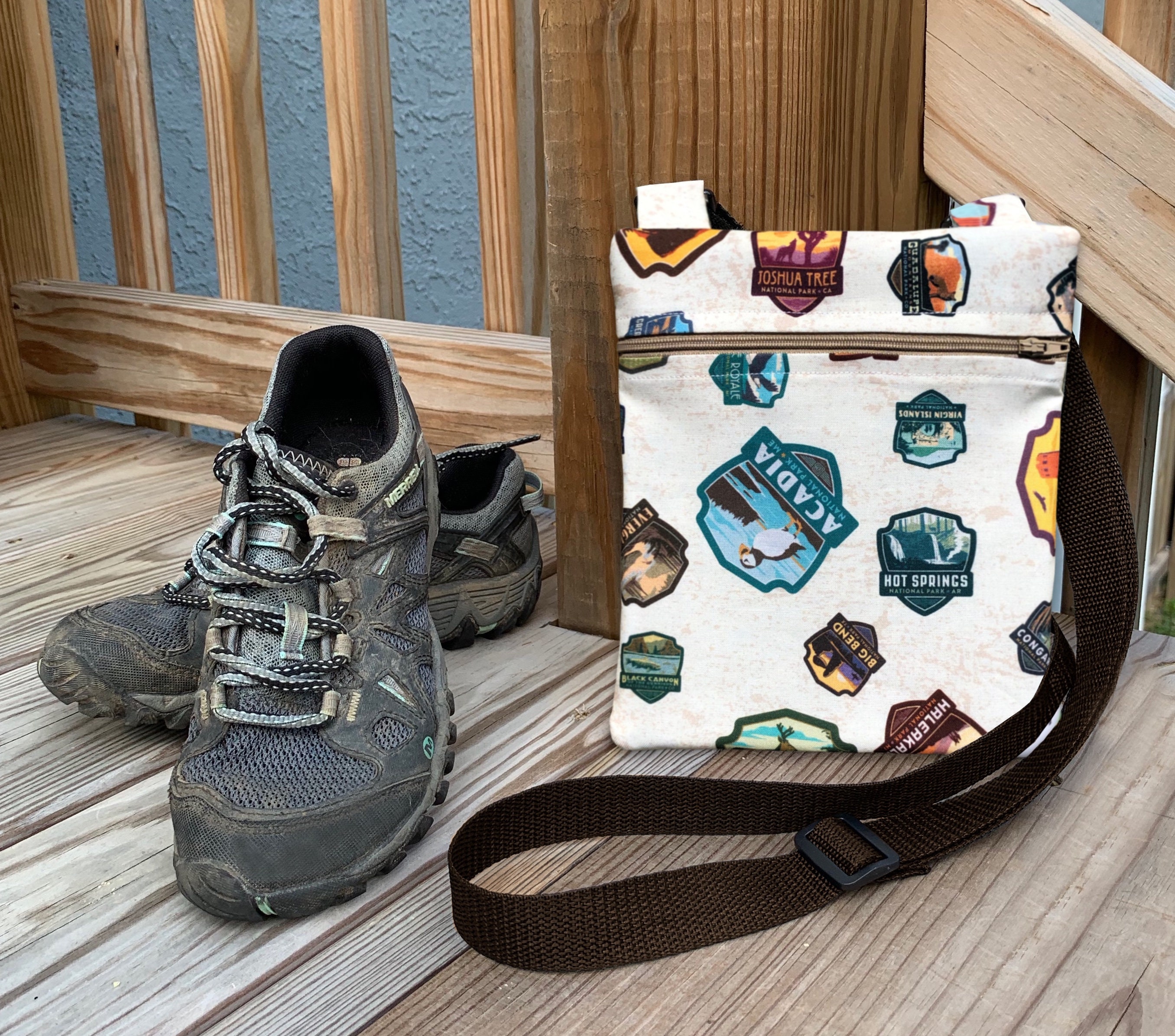 Hiking Crossbody Bag With Adjustable Strap National Parks Etsy