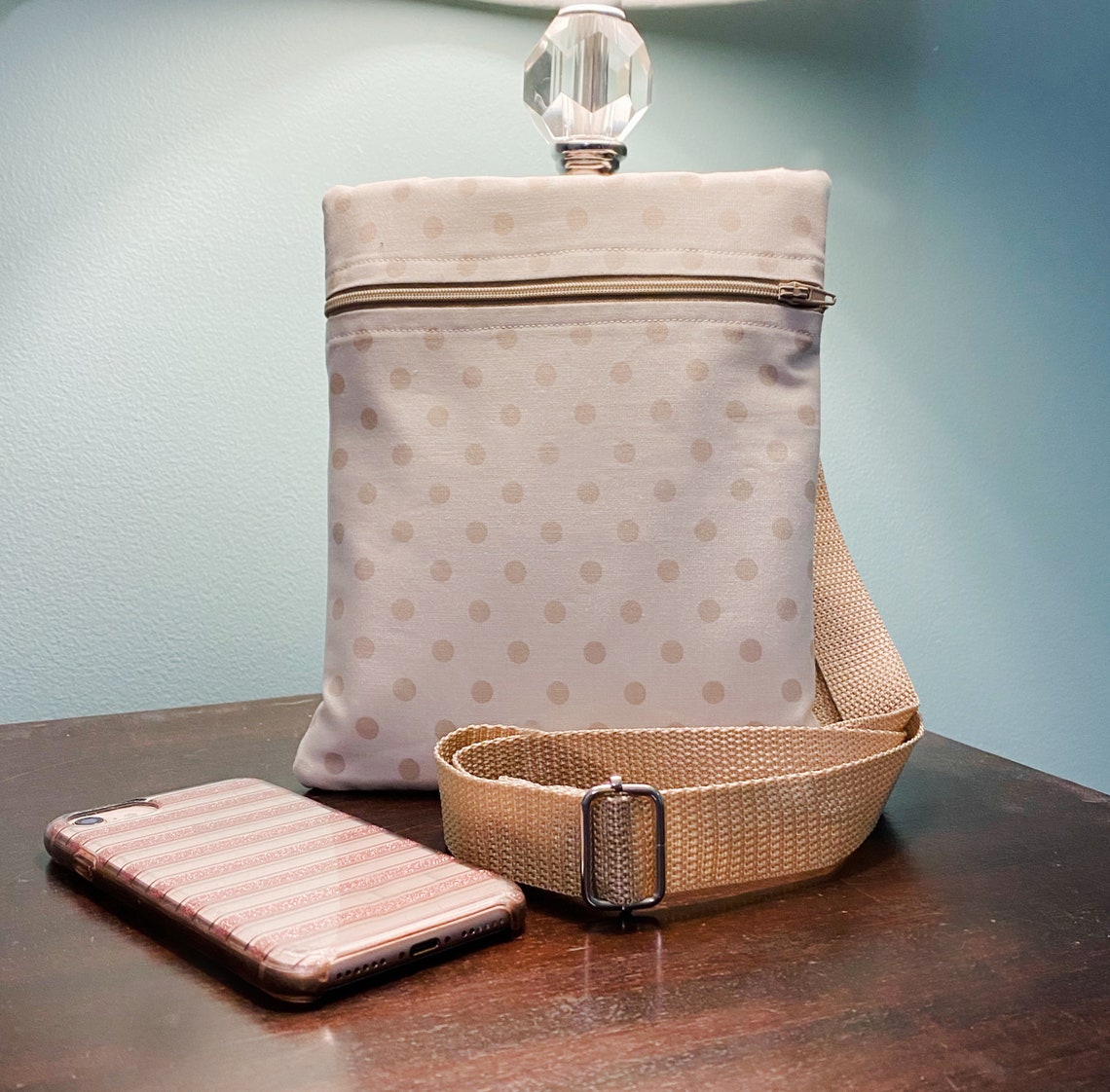 Beige Crossbody Bag with Adjustable Strap Lightweight Etsy
