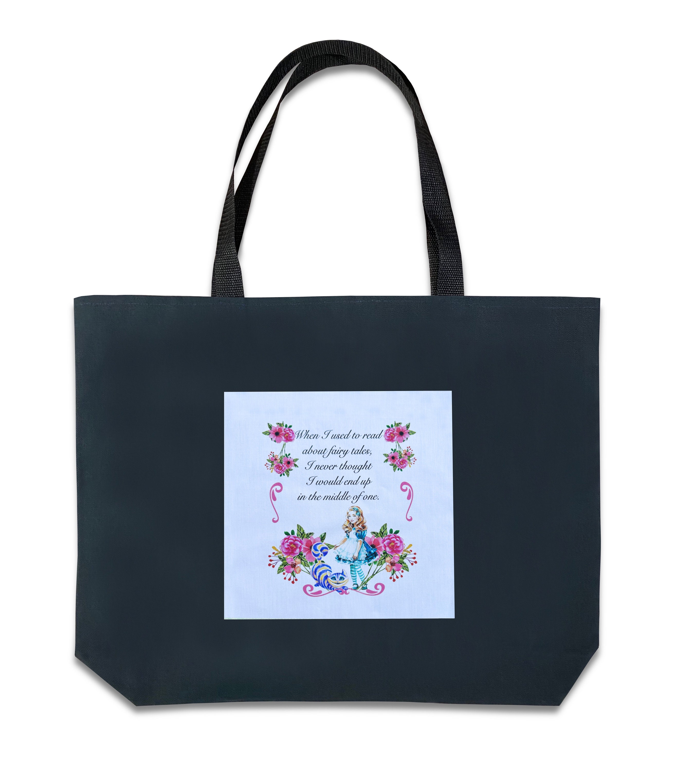 Sac fourre-tout coccinelle colorée, tote bag doublé en toile imprimé, sac de bibliothèque pour enfants ou rangement pour peluches et jouets - France