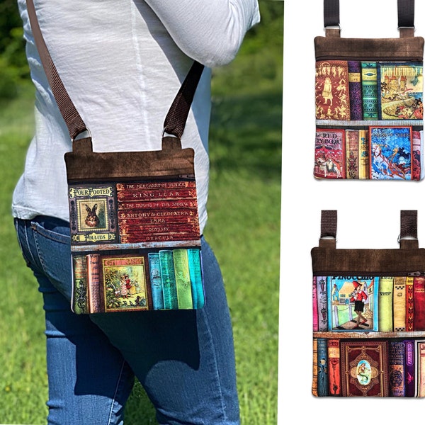 Book Lover Crossbody Bag, Library Crossbody Bag, Crossbody for Books, Shoulder Bag for Books, Book Lover Gift, Book Lover Gift Ideas